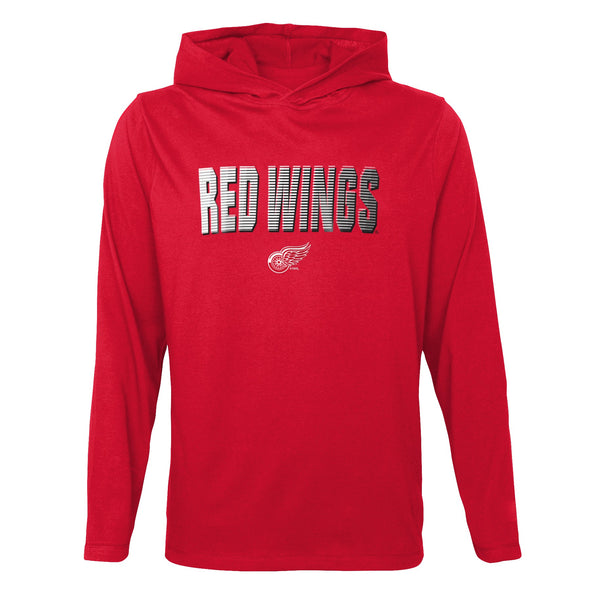 Outerstuff NHL Youth Boys Detroit Red Wings Blocker Hooded Gaiter Neck  Tee