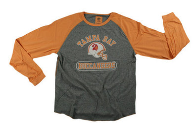 Reebok NFL Men's Tampa Bay Buccaneers Vintage Raglan Long Sleeve Crew Shirt