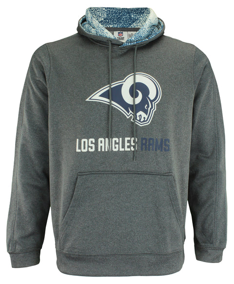Zubaz NFL Los Angeles Rams Men's Heather Grey Fleece Hoodie
