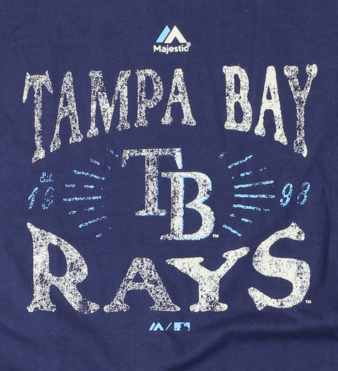 Outerstuff MLB Youth Tampa Bay Rays Round The Bases Ringer Tee, Navy