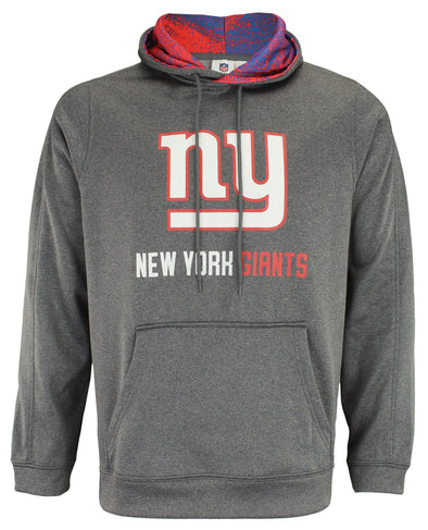 Zubaz NFL New York Giants Men's Heather Grey  Fleece Hoodie