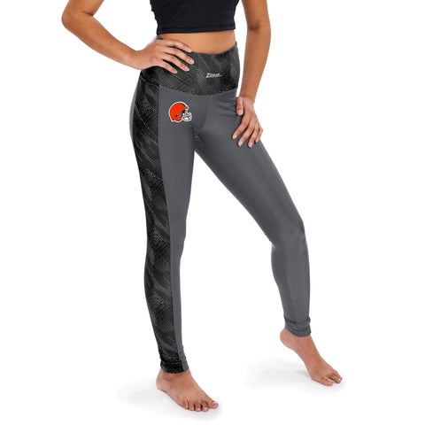 Zubaz NFL Women's Cleveland Browns Elevated Viper Accent Leggings