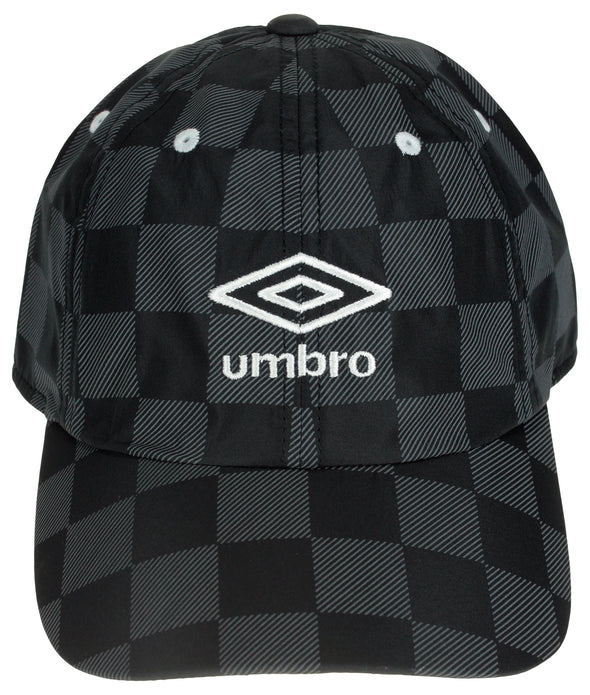 Umbro Men's Adjustable Checkered Dad Cap, Black/White, One Size Fits Most