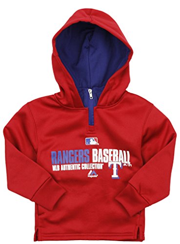 Outerstuff MLB Baseball Kids Texas Rangers Therma Base Performance Hoodie, Red