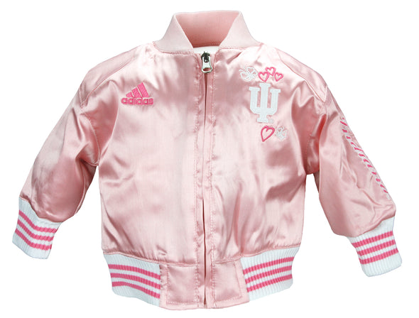 Adidas NCAA Infant Baby Girls Indiana Hoosiers Varsity Cheer Jacket - Pink