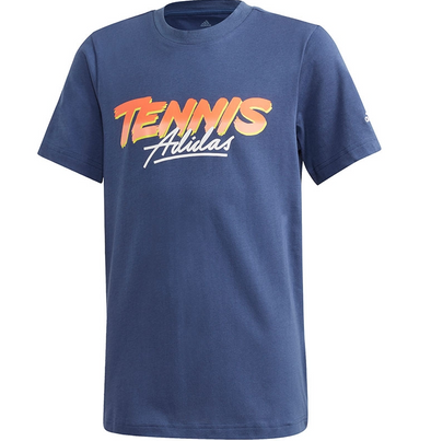 Adidas Youth Tennis Graphic Tee Shirts, Tech Indigo