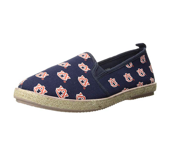 FOCO NCAA Women's Auburn Tigers Espadrille Canvas Slip On Shoe