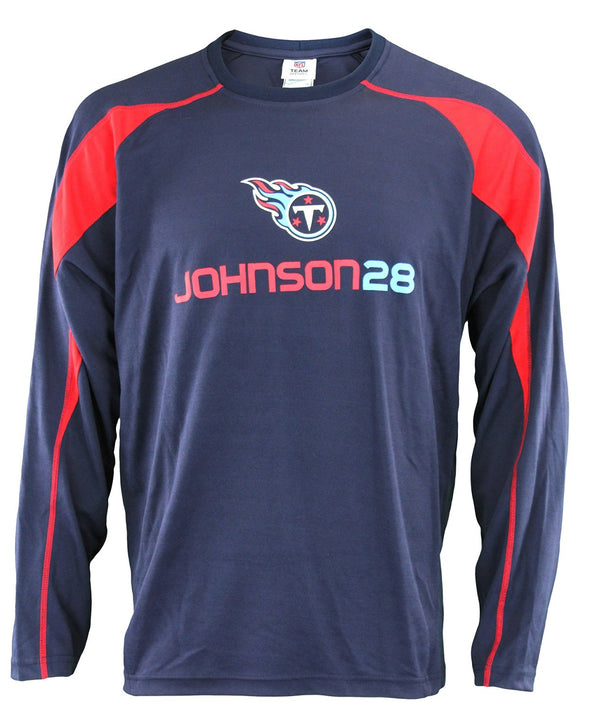 NFL Men's Tennessee Titans Chris Johnson #28 Performance Shirt, Navy