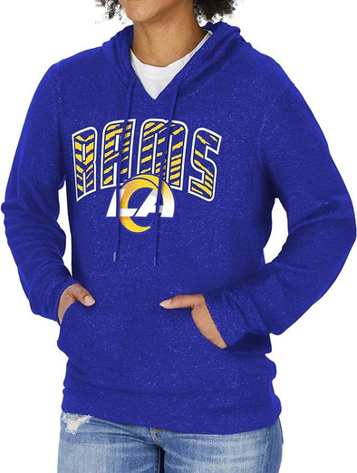 Zubaz NFL Women's Los Angeles Rams Marled Soft Hoodie