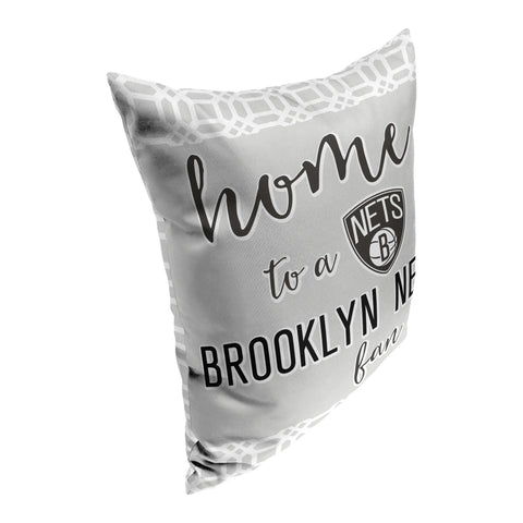 Northwest NBA Brooklyn Nets 2 Piece Sweet Home Fan Throw Pillow Cover, 15X12