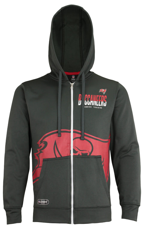 Outerstuff NFL Men's Tampa Bay Buccaneers Drill Performance Full Zip Hoodie