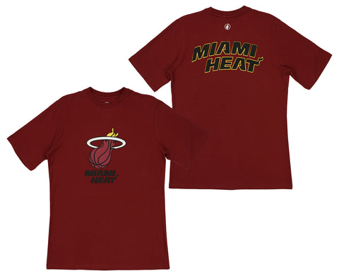 FISLL NBA Men's Miami Heat Team Color, Name and Logo Premium T-Shirt