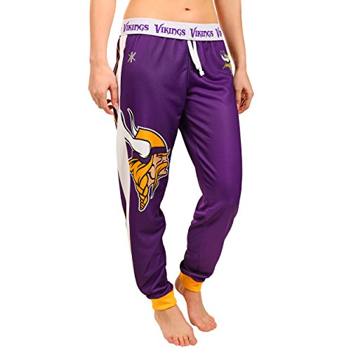 KLEW NFL Women's Minnesota Vikings Cuffed Jogger Pants, Purple