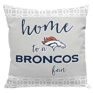Northwest NFL Denver Broncos Sweet Home Fan 2 Piece Throw Pillow Cover, 18x18