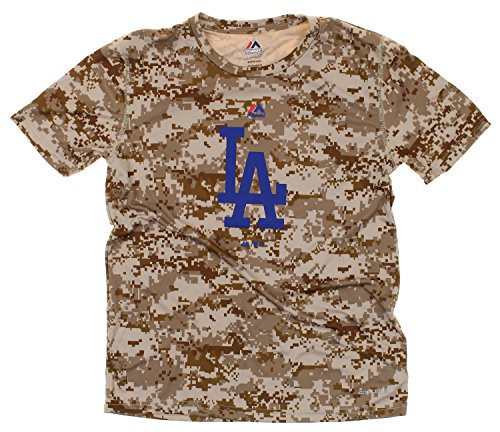 Outerstuff MLB Youth Los Angeles Dodgers Digi Camo Short Sleeve T-Shirt, Brown