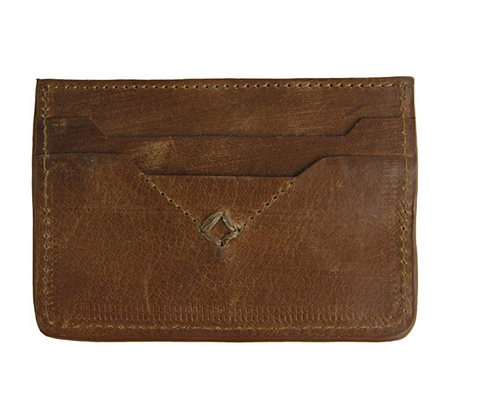 JD Fisk Men's Hand Tack Cardholder, Tan