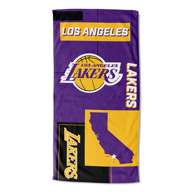 Northwest NBA Los Angeles Lakers State Line Beach Towel