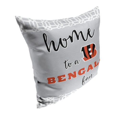 Northwest NFL Cincinnati Bengals Sweet Home Fan 2 Piece Throw Pillow Cover, 18x18