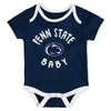 Outerstuff Penn State Nittany Lions NCAA Infant Champs 3-Piece Creeper Set, Navy/White/Grey