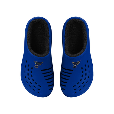 FOCO NHL Men's St. Louis Blues Sherpa Lined Big Logo Clogs
