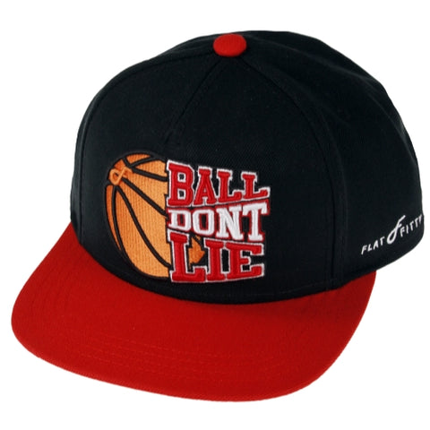 Flat Fitty Ball Don't Lie Snapback Cap Hat, Black / Red, One Size