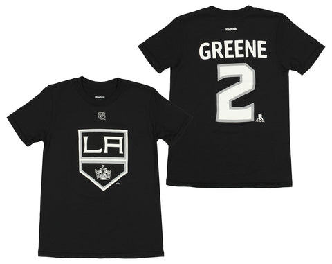 Reebok Los Angeles Kings Matt Greene #2 NHL Boys' Youth (8-20) Player Tee, Black