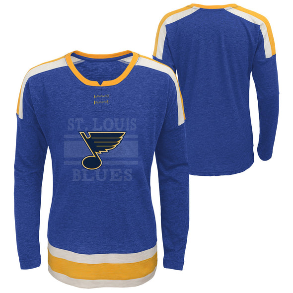 Outerstuff NHL Youth Girls (7-16) St. Louis Blues Celly Hyper Slub Tee Shirt