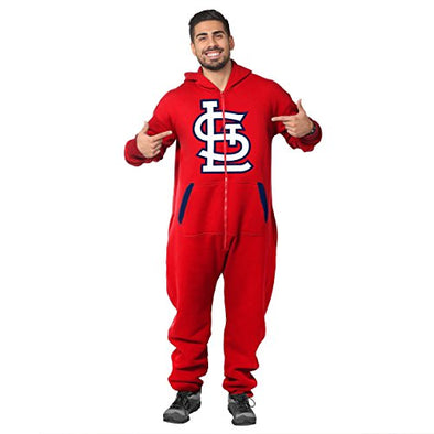 Forever Collectibles MLB Unisex St. Louis Cardinals Logo Jumpsuit, Red
