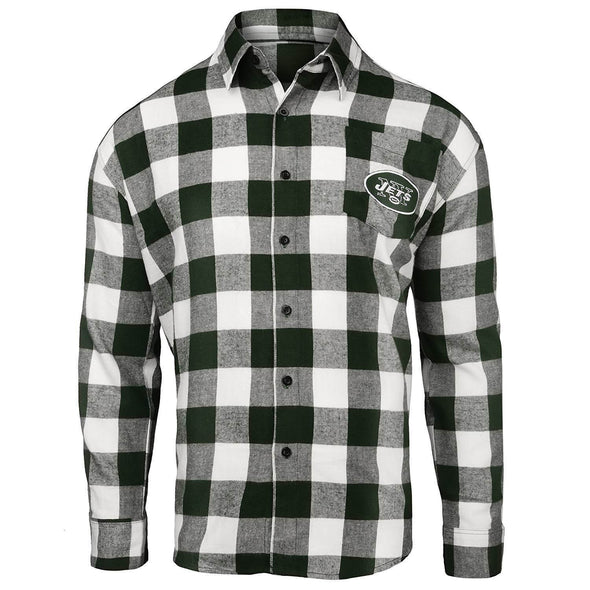 Forever Collectibles NFL Men's New York Jets Check Long Sleeve Flannel Shirt