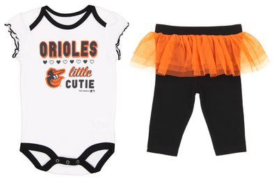 Outerstuff MLB Infants Baltimore Orioles Little Cutie Creeper & Tutu Leggings Set