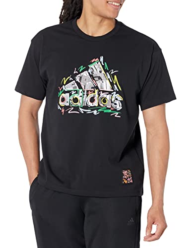Adidas Men's 80s Inspired Tee Shirt, Black