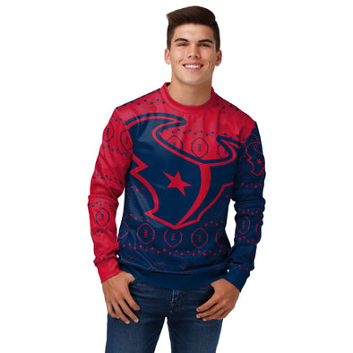 FOCO Men's NFL Houston Texans Ugly Printed Sweater