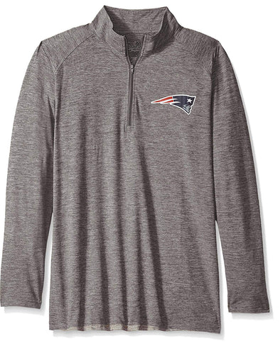 Zubaz NFL Football Women's New England Patriots Tonal Gray Quarter Zip Sweatshirt