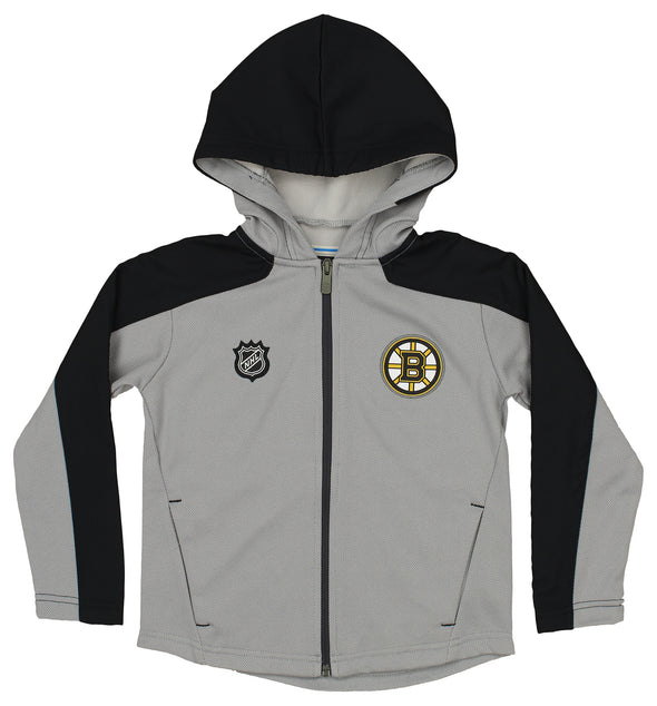 Outerstuff Boston Bruins NHL Kids (4-7) Delta Hooded Full Zip Jacket, Grey