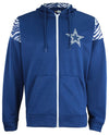 Zubaz Dallas Cowboys NFL Men's Full Zip Hoodie with Zebra Print Details