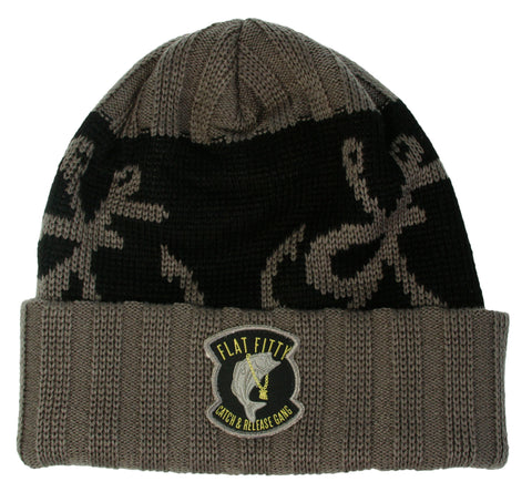 Flat Fitty Catch & Release Hooks Air Ftfy Cuff Beanie Cap Hat, Grey