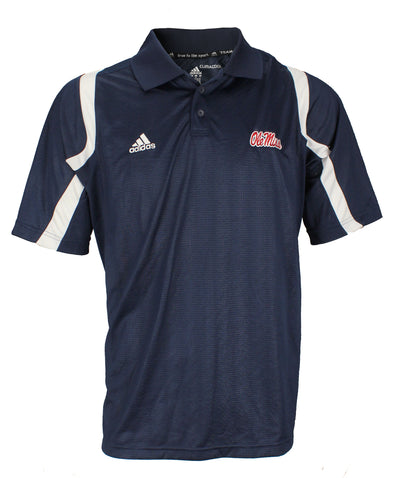 Adidas NCAA Men's University of Mississippi Ole Miss Rebels Polo Shirt - Navy