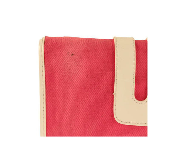 Tila March Zelig Fold-over Canvas Clutch Purse Bag - Pink