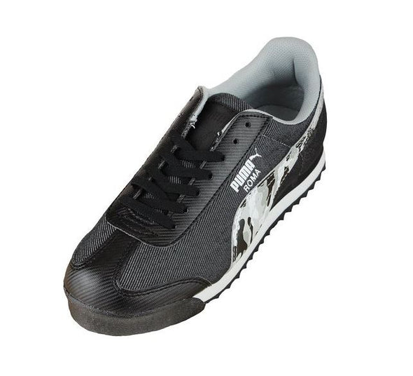 Puma Big Kids Roma Denim Camo Jr Sneakers Shoes - Black & Gray