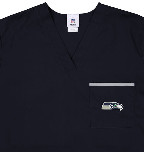 Fabrique Innovations NFL Unisex Seattle Seahawks Team Color Scrub Top