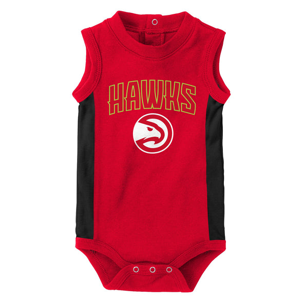 Outerstuff NBA Newborn Atlanta Hawks Overtime Creeper/Bib & Bootie Set