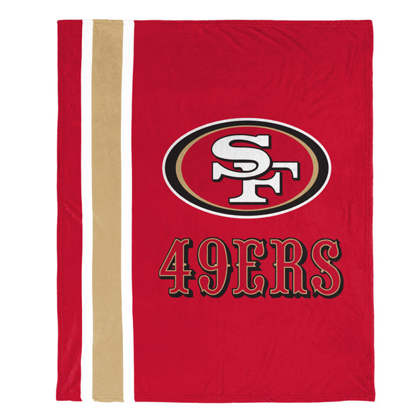 FOCO NFL San Francisco 49ers Plush Soft Micro Raschel Throw Blanket, 50 x 60