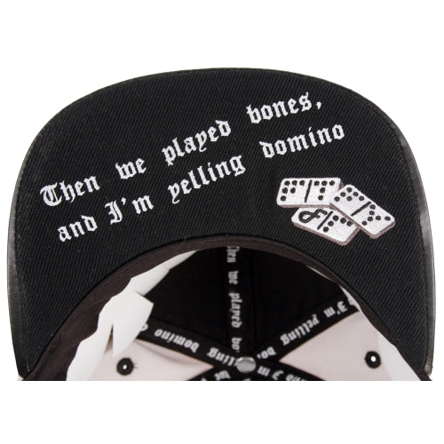 Flat Fitty Domino Strapback Cap Hat, Grey / Black, One Size