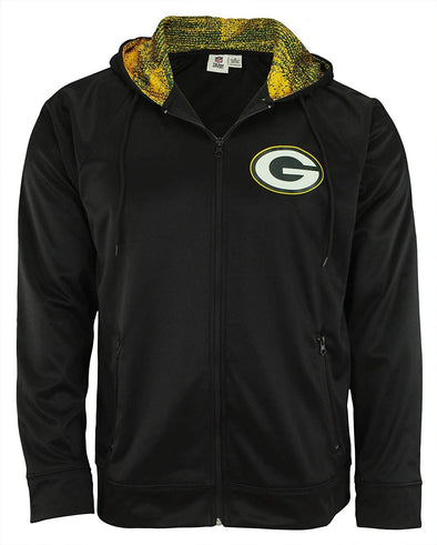 Zubaz NFL Green Bay Packers Men's Heavyweight Full Zip  Fleece Hoodie