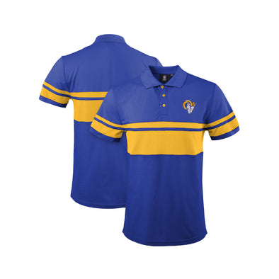 FOCO Men's NFL Los Angeles Rams Stripe Polo Shirt