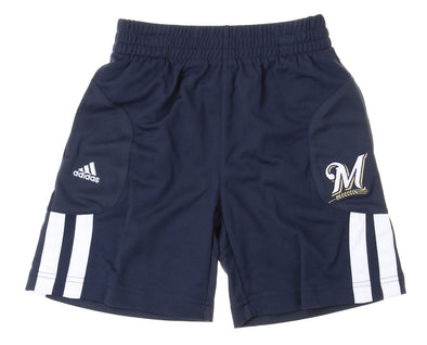 Adidas MLB Kids Milwaukee Brewers Batters Choice Shorts, Navy