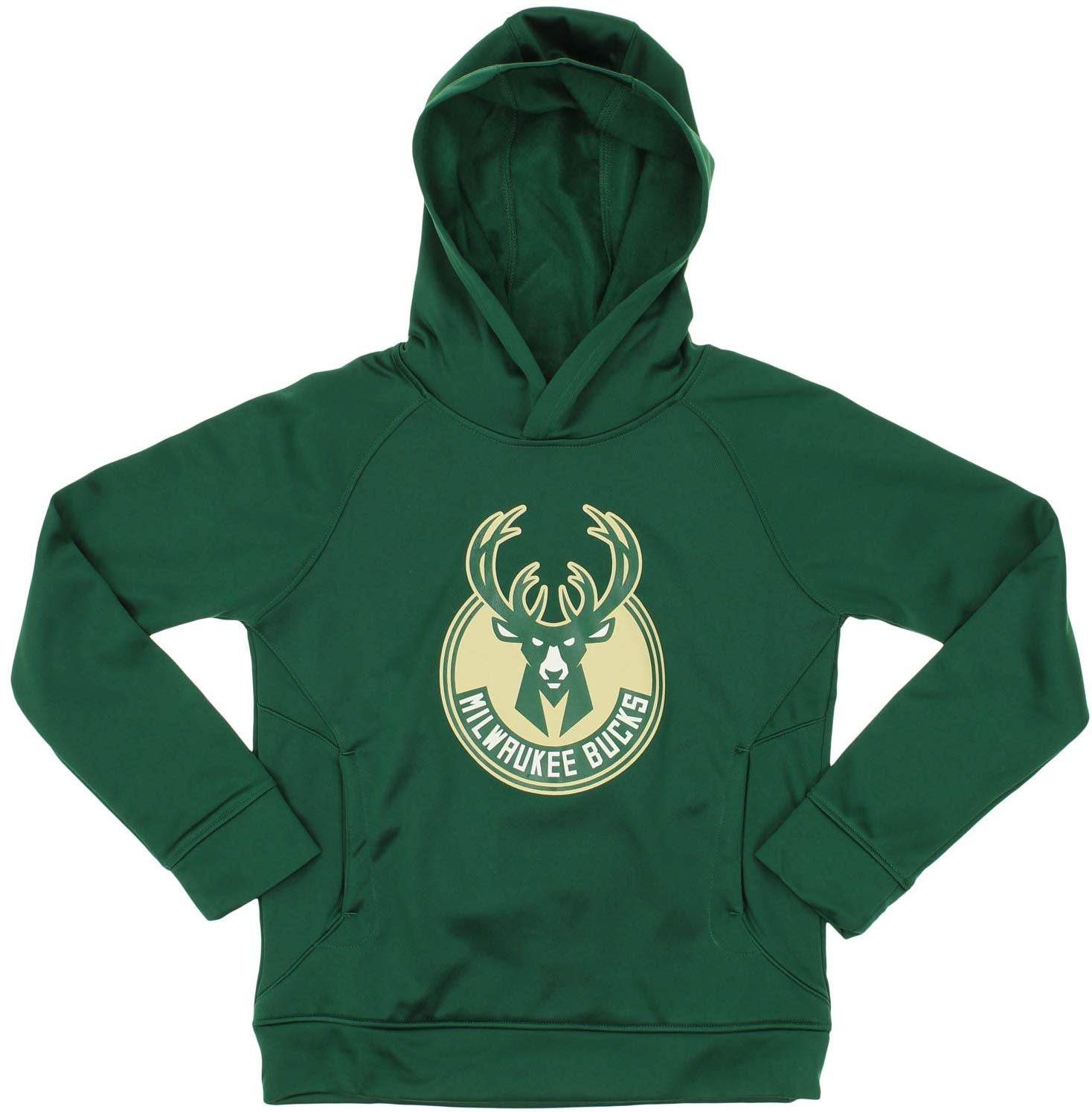 Outerstuff Youth Milwaukee Bucks Primary Logo Performance Fleece Pullover Hoodie