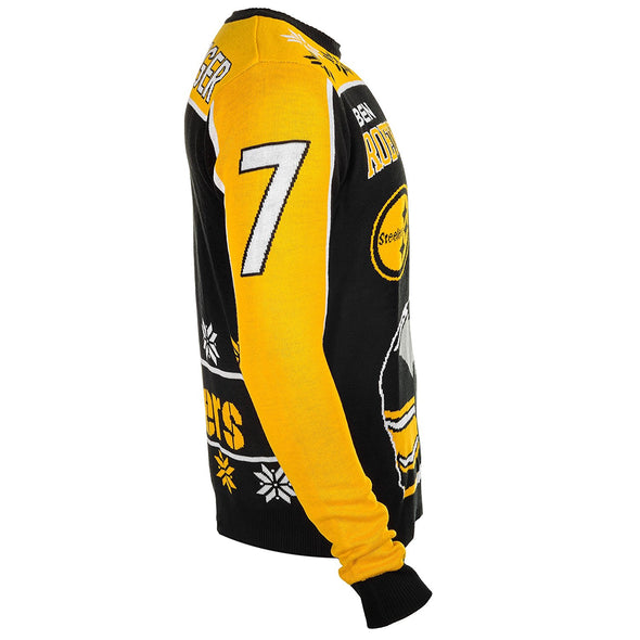 KLEW NFL Men's Pittsburgh Steelers Ben Roethlisberger #7 Ugly Sweater