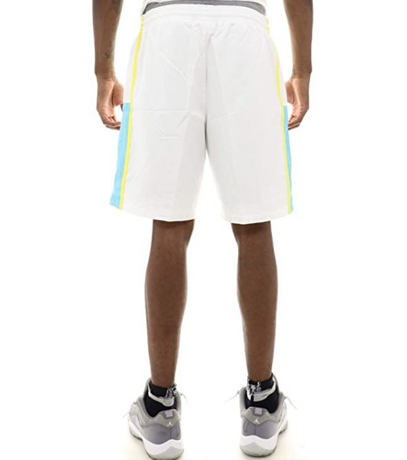 Lacoste Men's Sports Colorblock Jersey Lined Shorts, White/Haiti Blue/Lemon