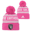 Adidas MLS Youth Girls San Jose Earthquakes Jacquard Cuff Hat w/Pom, OSFM